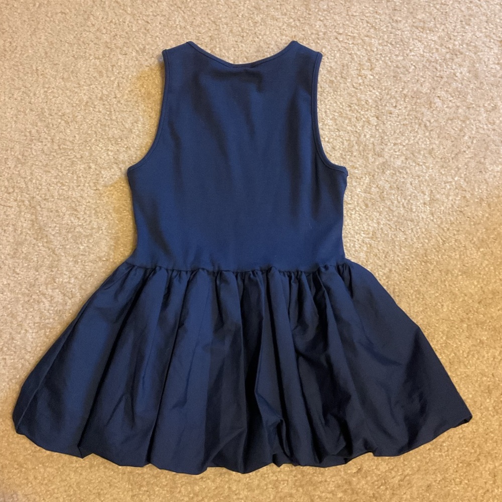Maeve Anthropologie Bubble Peplum Navy Ink Stretch Tank Top Sleeveless XS NWT - Picture 13 of 13